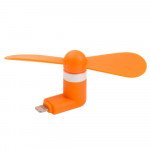 Wholesale iPhone Lighting Portable Cell Phone Mini Electric Cooling Fan (Orange)
